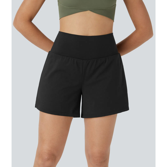 Halara Super High Waisted Pilates Yoga Active Shorts 5'' Longer Length Black L - Picture 3 of 9